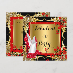 Invitation Fabuleux 50 talons rouges Blossom Black Parties sc