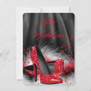 Invitation Fabuleux 50 talons rouges talons hauts Noir Soie A
