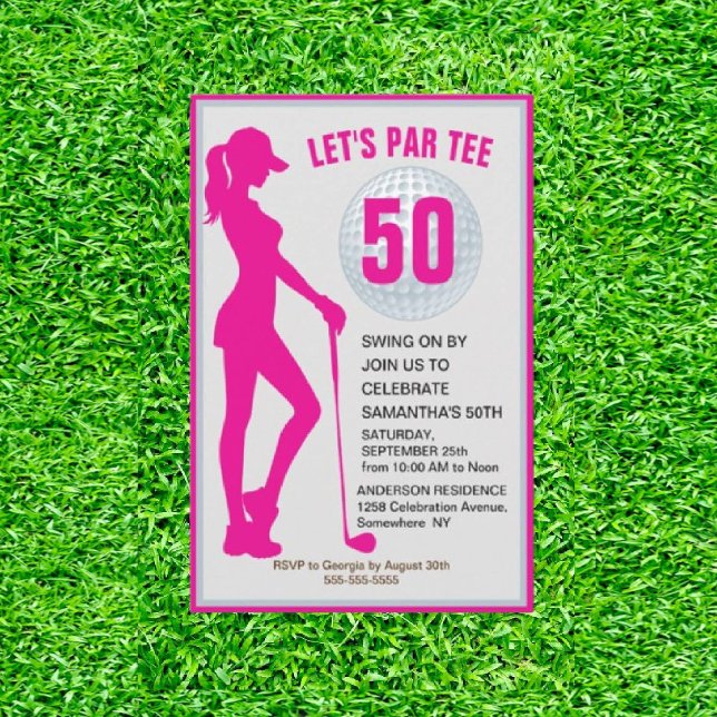 Invitation Fabuleux 50e anniversaire de Golfeur de Lady Rose (Swing in Style, Embrace the Elegance!)