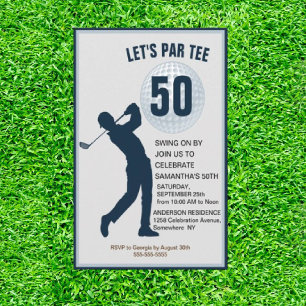 Invitation Fabuleux 50e homme de la marine Golfer Anniversair