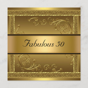 Invitation Fabuleux à 50 Anniversaire de la fête d'or Invitat
