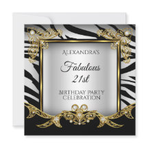Fabuleux Black White Zebra Gold 21e anniversaire