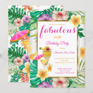 Invitation Fabuleux Cocktail tropical Fête Florale