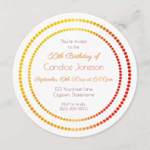 Invitation Fabuleux et 55 blanc orange rouge jaune
