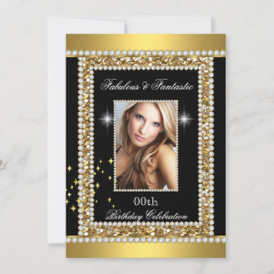 Invitation Fabuleux Fantastic Gold Black Glamor Hollywood