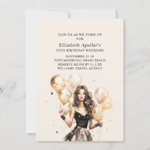 Invitation Fabuleux Festif Black Gold fête d'anniversaire