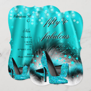 Invitation Fabulos Chaussures à Talons Hauts avec 50 Étoiles 