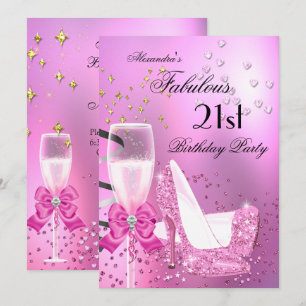 Invitation Fabulos Talons Légers Rose Clair 21ème Anniversair