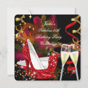 Invitation Fabulose Fête Chaussures à Talons Hauts Paillettes