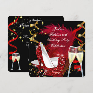 Invitation Fabulose Fête d'anniversaire des 50 ans avec des c