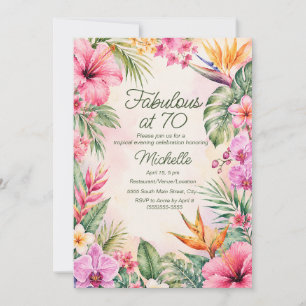 Invitation Fabulose Fleur Tropicale 70e Anniversaire