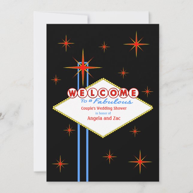 Invitation Fabulous Las Vegas Nights Wedding shower Invitatio (Devant)
