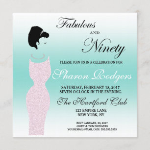 Invitation Fabulous Tiara Party à 90 90e anniversaire