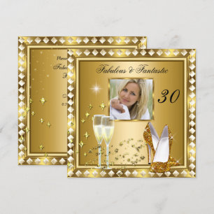 Invitation Fabulux 30 Photo Or Glamour Hollywood Anniversaire