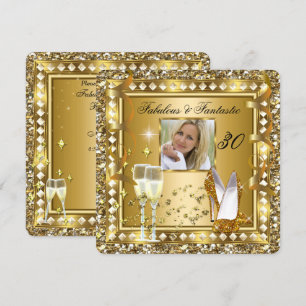 Invitation Fabulux 30 Photo Or Glamour Hollywood Anniversaire