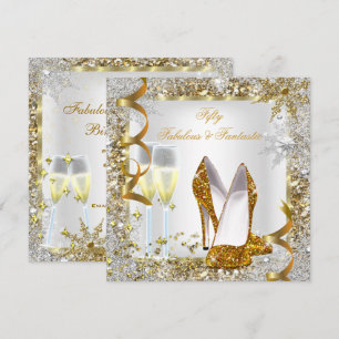 Invitation Fabulux 50 Fantastique Fête d'Anniversaire en Or B