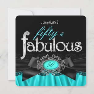 Invitation Fabulux 50 Soie sarcelle Mariage de Nuit Fête d'an