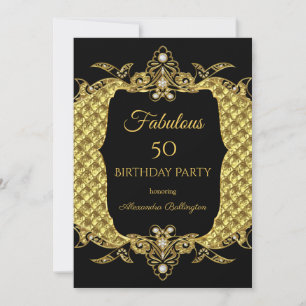 Invitation Fabulux Elite Formel Anniversaire Or Doré Fête Bla