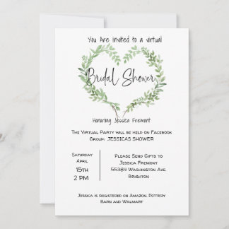 Invitation Facebook du Wedding shower de mariage v