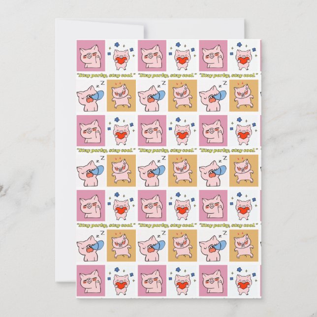 Invitation faces de devis de porc (Dos)