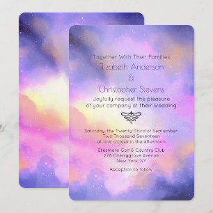 Invitation Faire-À-Part Aquarelle - Élégant Design Espace Mar