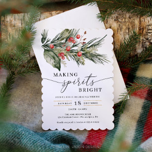 Invitation Faire briller les esprits Fête de Noël élégante