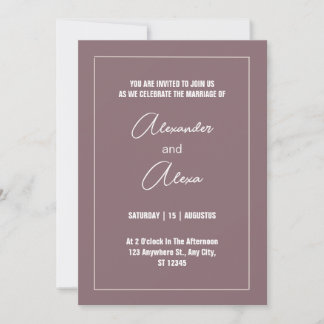 Invitation Faire calligraphie minimaliste classique violet in