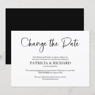 Invitation Faire changer la date Annonce de report de mariage