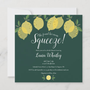 Invitation Faire de Citrons Main Squeeze Émeraude Vert Enterr