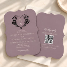 Faire Dessiner un Cœur Floral Mauve QR Mariage