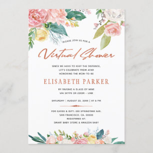 Invitation Faire évoluer les plans rose floral virtuel baby s