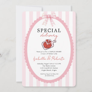 Invitation Faire livrer une pizza tout en un Baby Shower