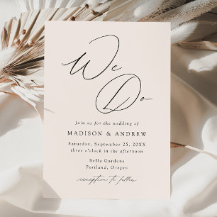 Invitation Faire Mariage Crème Élégant Moderne