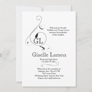 Invitation Faire Monogramme (Vous Choisissez la Couleur) Invi