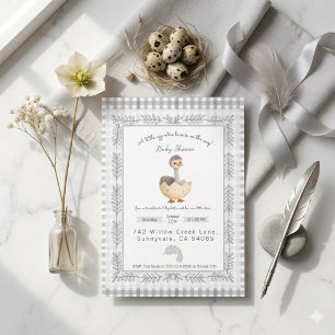 Invitation Faire Naître un Autruche Bébé à l'Aquarelle Invita