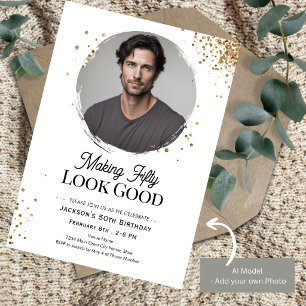 Invitation Faire paraître 50 ans bien Photo Anniversaire