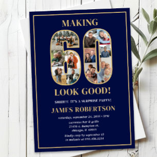 Invitation Faire paraître 60 ans bien Photo Surprise Annivers