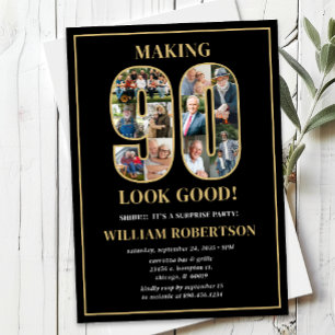 Invitation Faire paraître 90 ans bien Photo Surprise Annivers