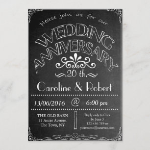 Invitation Faire part d'anniversaire de mariage sur tableau n