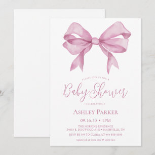Invitation Faire part de Baby Shower Fille Arc en Rose