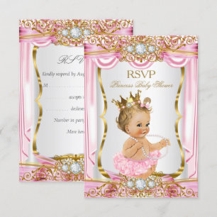 Invitation Faire part de Baby Shower Fille Princesse Blonde S