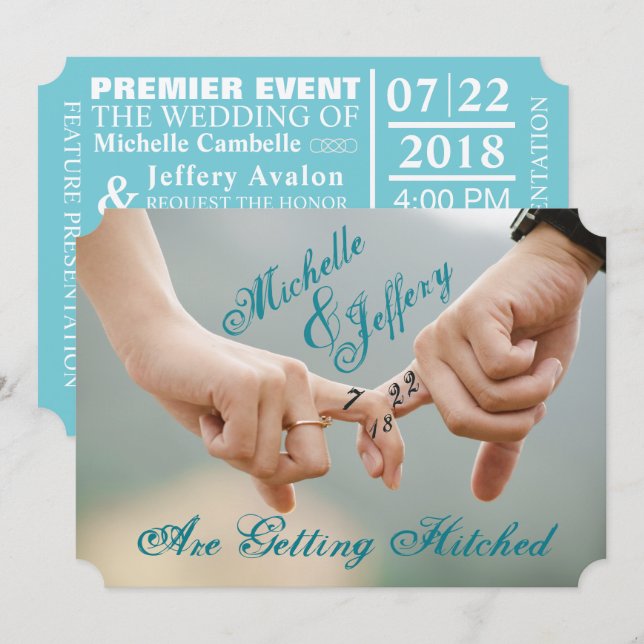 Invitation Faire part de date de mariage avec photo (Devant / Derrière)