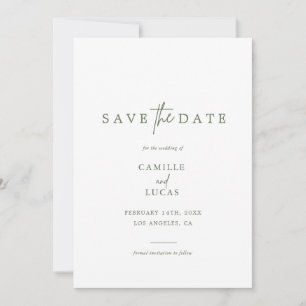 Invitation Faire part de dates à sauvegarder avec photo vert