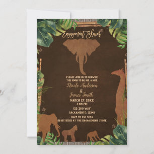 Invitation Faire part de douche d'engagement sur les animaux 