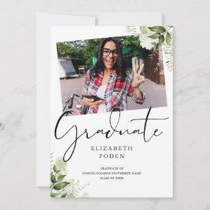Invitation Faire part de fin d'études Rustic Greenery 2 Photo