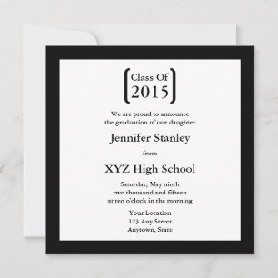 Invitation / Faire-part de graduation noir et blan