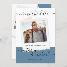 Invitation Faire part de mariage aventure rustique à photo