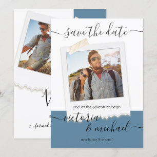 Invitation Faire part de mariage aventure rustique à photo