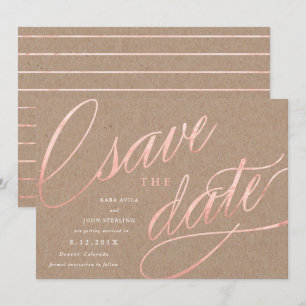 Invitation Faire part de mariage Chic Rustique Rose Gold   Ro