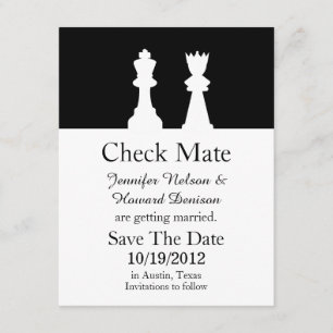 Invitation Faire part de mariage d'échecs Save The Date